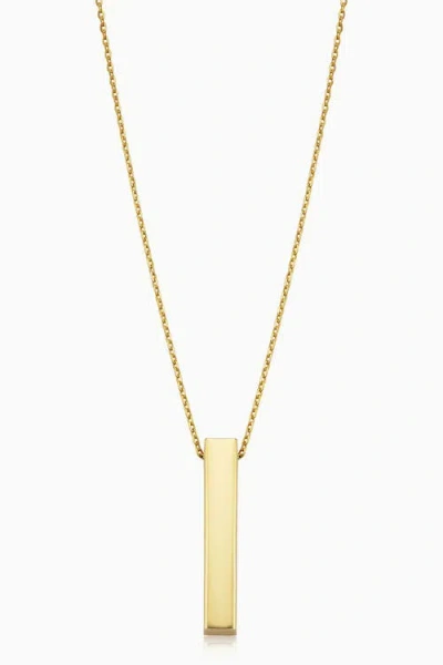 Oradina 10k Gold Brooklyn Bar Pendant Necklace In Yellow Gold