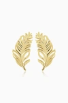 Oradina 10k Gold Fine As A Feather Studs Earrings In Yellow Gold