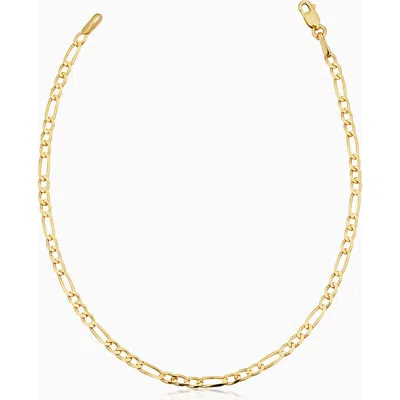 Oradina 10k Gold Florentine Figaro Petite Anklet In Yellow Gold