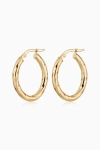 Oradina 10k Gold Goddess Midi Oval Hoops In Yellow Gold