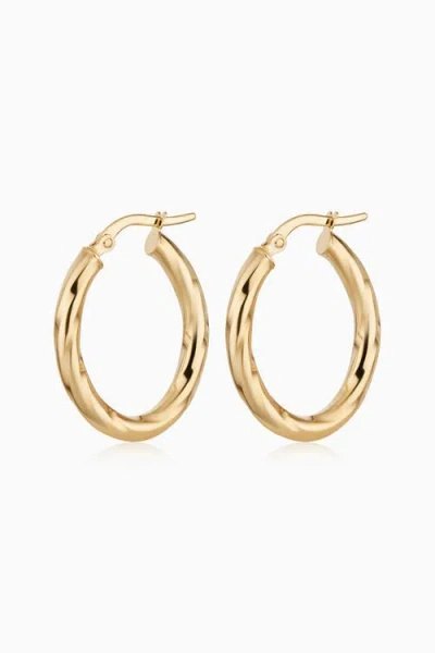 Oradina 10k Gold Goddess Midi Oval Hoops In Yellow Gold
