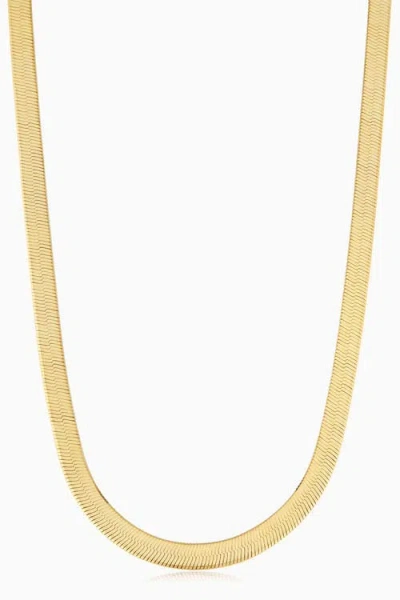 Oradina 10k Gold Park Avenue Statement Herringbone Chain In Yellow Gold