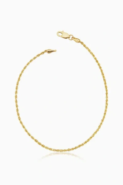 Oradina 10k Gold Roman Rope Anklet In Yellow Gold