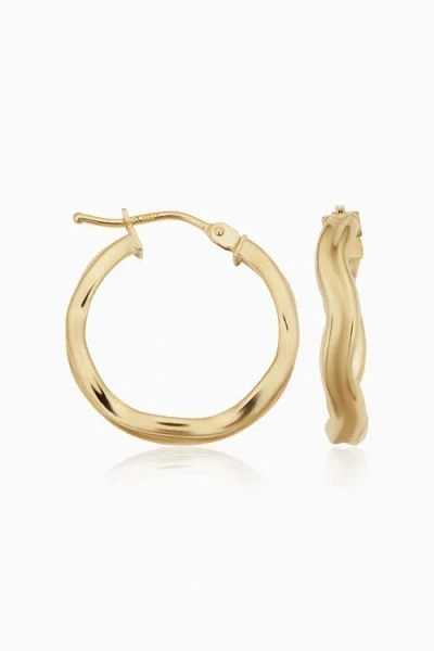 Oradina 10k Gold Wavemaker Hoops Earrings In Yellow Gold