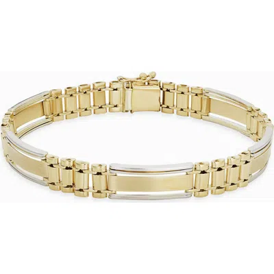 Oradina 10k Two Tone Gold Bogart Bracelet In 10k Two-tone Gold