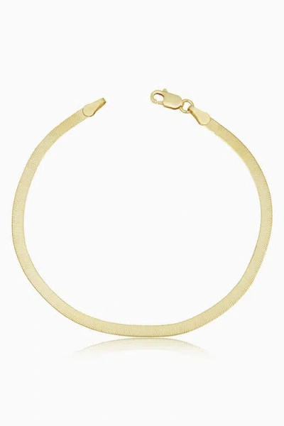 Oradina 10k Yellow Gold Park Avenue Herringbone Bracelet