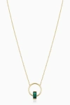 Oradina 14k Gold Bella Pendant Necklace In Gold - Green Zirconia