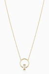 Oradina Women's 14k Yellow Solid Gold White Topaz Bella Pendant Necklace In Yellow Gold