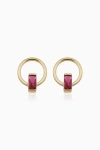 Oradina 14k Gold Bella Studs Earrings In Yellow Gold - Rose Zirconia