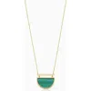 Oradina 14k Gold Better Half Necklace In Gold/green Malachite