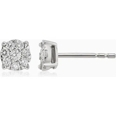 Oradina 14k Gold Blossom Diamond Studs In White Gold - Diamonds