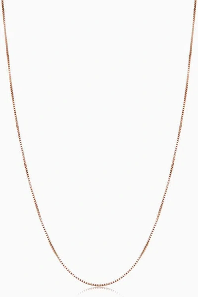 Oradina 14k Rose Solid Gold Bodega Box Chain In Rose Gold