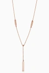 Oradina 14k Gold Brooklyn Bar Drop Necklace In Rose Gold