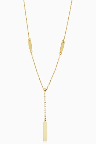 Oradina 14k Gold Brooklyn Bar Drop Necklace In Yellow Gold