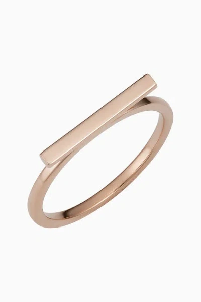 Oradina Women's 14k Rose Solid Gold Brooklyn Bar Ring In Rose Gold