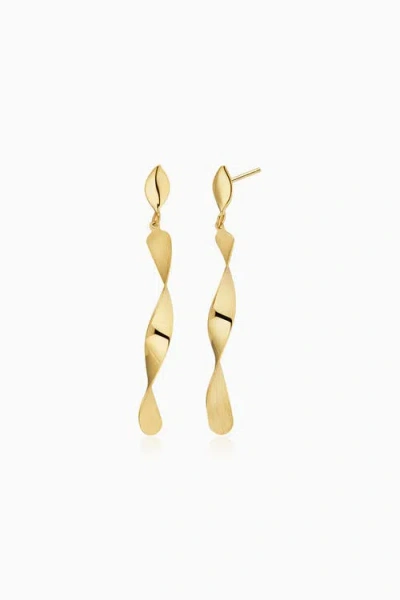 Oradina 14k Gold Candy Cane Drop Earrings