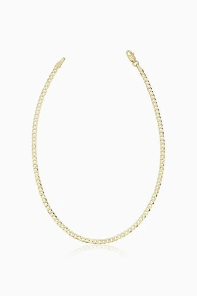 Oradina 14k Gold Carmine Curb Petite Anklet In Yellow Gold