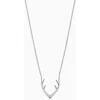 Oradina 14k White Solid Gold Central Park Necklace In White Gold