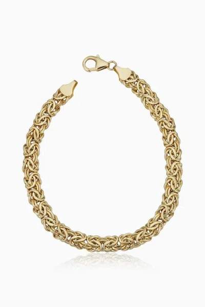 Oradina 14k Gold Classic Byzantine Bracelet In Yellow Gold