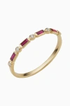 Oradina Women's 14k Yellow Gold Crown Jewels Ruby Diamond Ring In Gold/burgundy