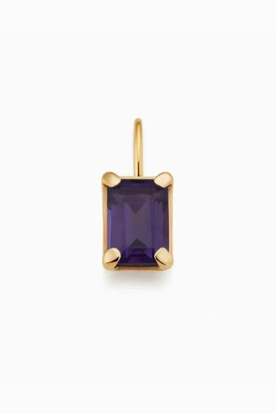 Oradina 14k Gold Date Me Birthstone Pendant Charm In Amethyst - February