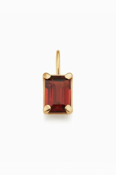 Oradina 14k Gold Date Me Birthstone Pendant Charm In Garnet - January
