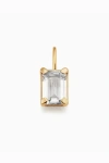 Oradina 14k Gold Date Me Birthstone Pendant Charm In White Topaz - April