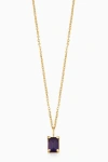 Oradina 14k Gold Date Me Birthstone Pendant Necklace In Amethyst - February