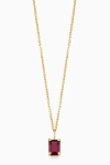 Oradina 14k Gold Date Me Birthstone Pendant Necklace In Rhodolite - July