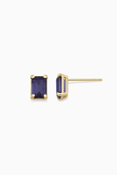 Oradina 14k Gold Date Me Birthstone Stud Earrings