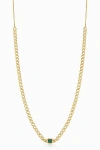 Oradina 14k Gold Dazzle Me Curb Choker Necklace In Gold - Green Zirconia