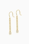 Oradina 14k Gold Dazzle Me Curb Drop Earrings In Gold - White Zirconia