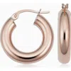 Oradina 14k Rose Solid Gold Everything Bold Hoops In Rose Gold
