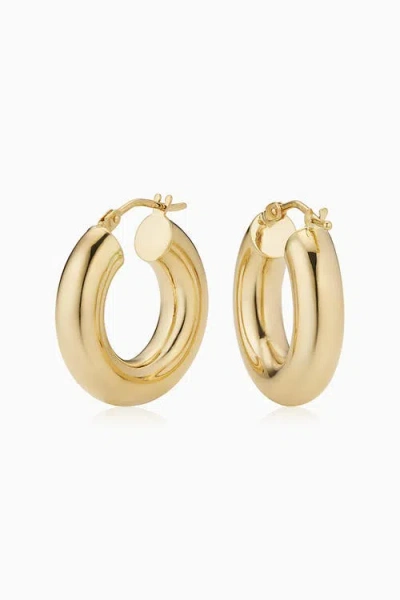 Oradina 14k Gold Everything Bold Midi Hoops In Yellow Gold