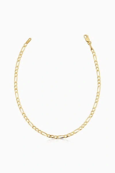 Oradina Florentine Figaro Petite Anklet In 14k Yellow Gold