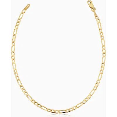 Oradina 14k Gold Florentine Figaro Petite Bracelet In Yellow Gold