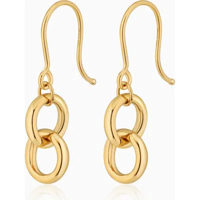 Oradina 14k Gold Forever Linked Drop Earrings In Yellow Gold