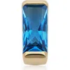 Oradina 14k Gold Fresco Baguette Micro Single Stud In Yellow Gold - Blue Zirconia