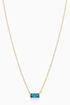 Oradina 14k Gold Fresco Baguette Pendant Necklace In Gold/blue