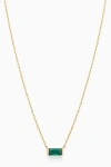 Oradina 14k Gold Fresco Baguette Pendant Necklace In Gold/green