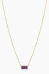 Oradina 14k Gold Fresco Baguette Pendant Necklace In Gold/purple