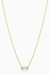 Oradina 14k Gold Fresco Baguette Pendant Necklace In Gold/white