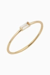 Oradina Women's 14k Yellow Solid Gold Fresco Baguette Ring In White Topaz