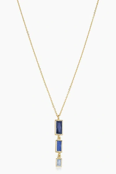 Oradina 14k Gold Fresco Pendant Necklace In Gold/blue