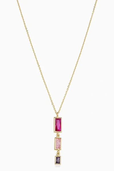 Oradina 14k Gold Fresco Pendant Necklace In Gold/multicolor