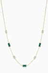 Oradina 14k Gold Fresco Station Necklace In Green And White Zirconia