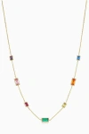 Oradina 14k Gold Fresco Station Necklace In Multicolor Zirconia