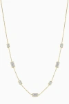 Oradina 14k Gold Fresco Station Necklace In White Zirconia And Topaz
