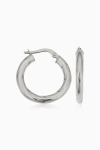 Oradina 14k Gold Goddess Midi Hoops Earrings In White Gold