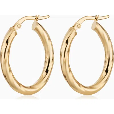 Oradina 14k Gold Goddess Midi Oval Hoops In Yellow Gold